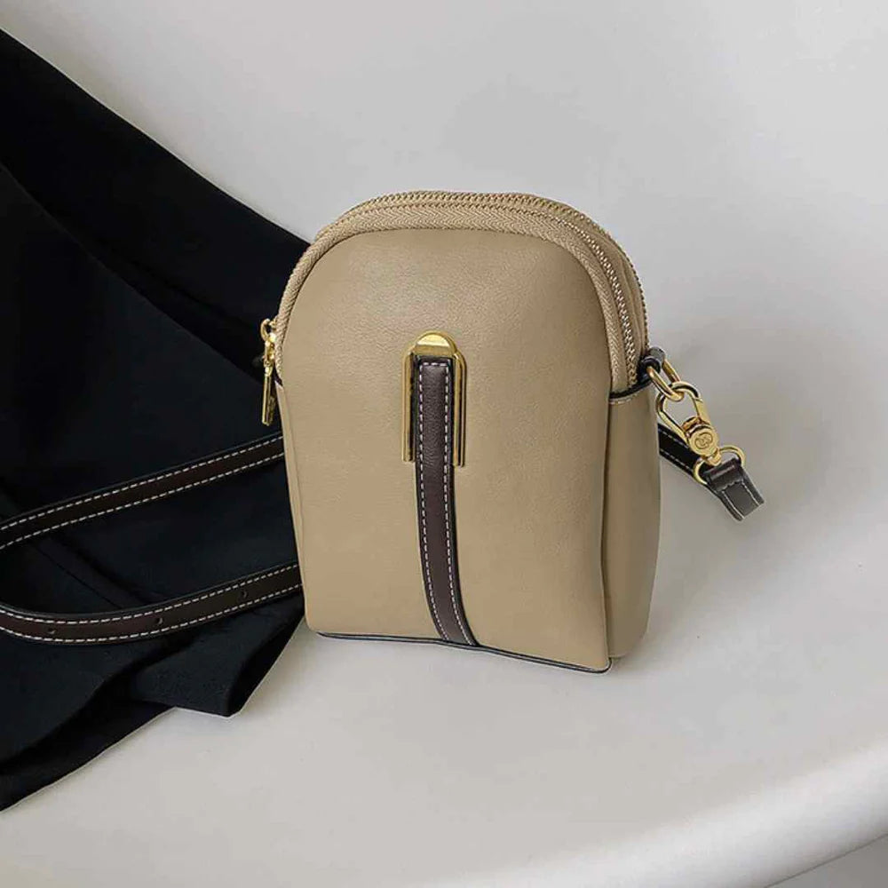 Khaki - Pattern Stripe Crossbody Bag