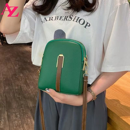 Green - Pattern Stripe Crossbody Bag