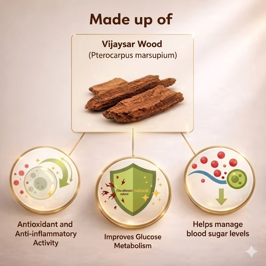 Ayurvedic Vijaysar Wooden Glass 🌿 – Natural Sugar Balance Tumble 🩺✨