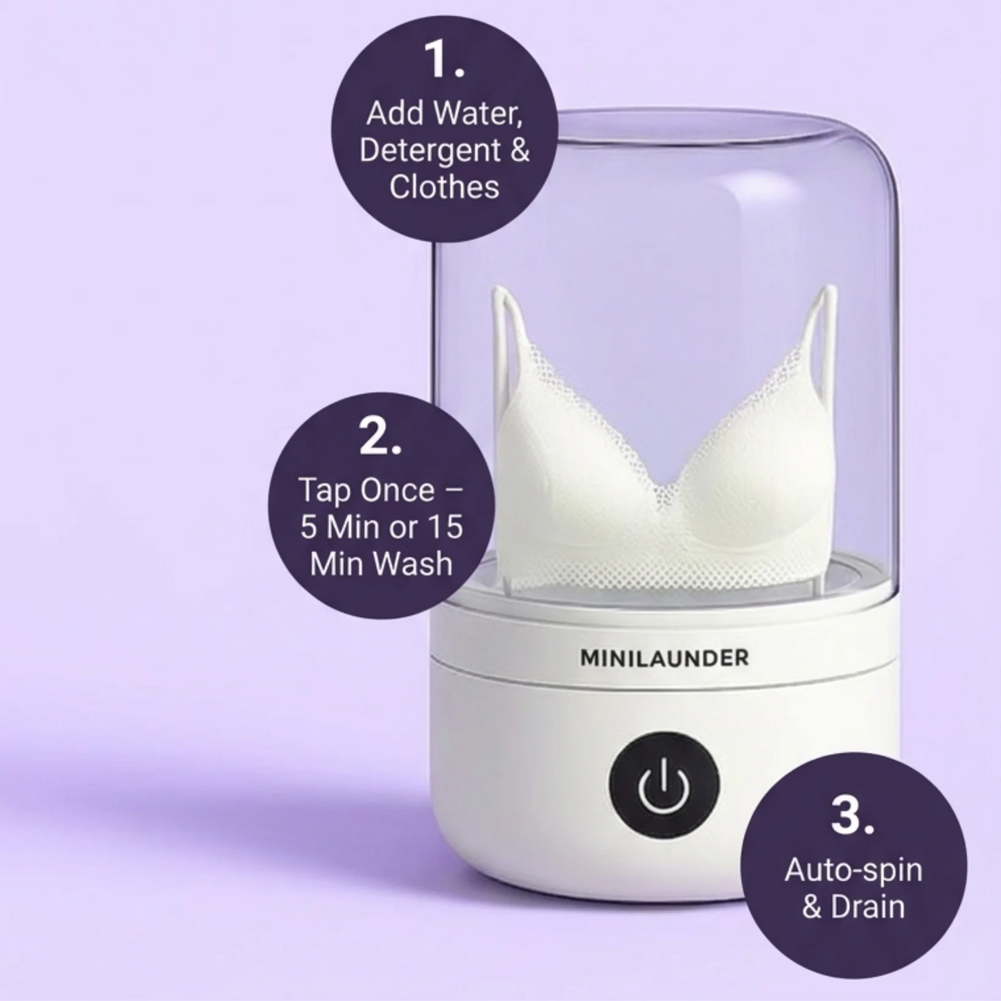 Mini Washing Machine (1L) – Compact, Powerful & Travel-Friendly!