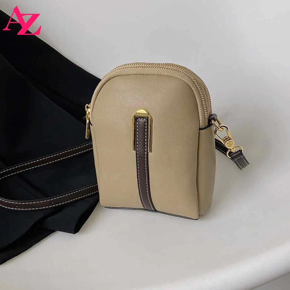 Khaki - Pattern Stripe Crossbody Bag