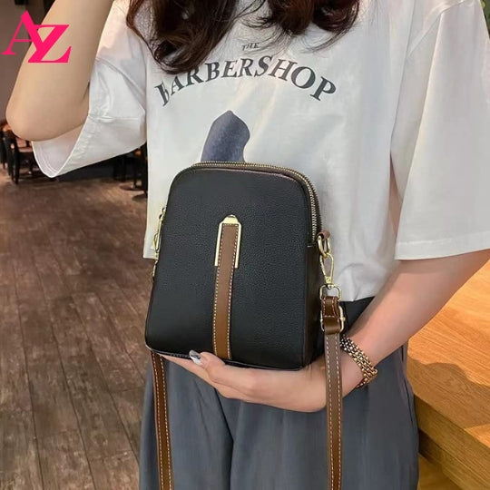 Black - Pattern Stripe Crossbody Bag
