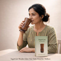 Ayurvedic Vijaysar Wooden Glass 🌿 – Natural Sugar Balance Tumble 🩺✨