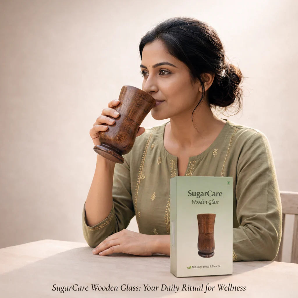 Ayurvedic Vijaysar Wooden Glass 🌿 – Natural Sugar Balance Tumble 🩺✨