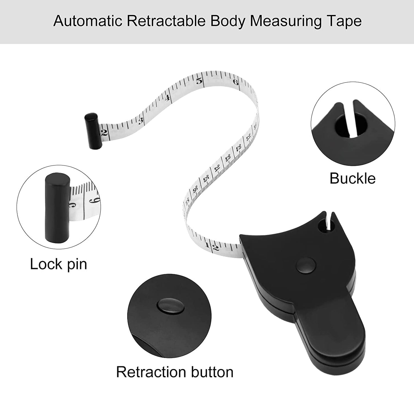 Automatic Retractable Body Measuring Tape with Lock Button – Buy 1 Get 1 FREE