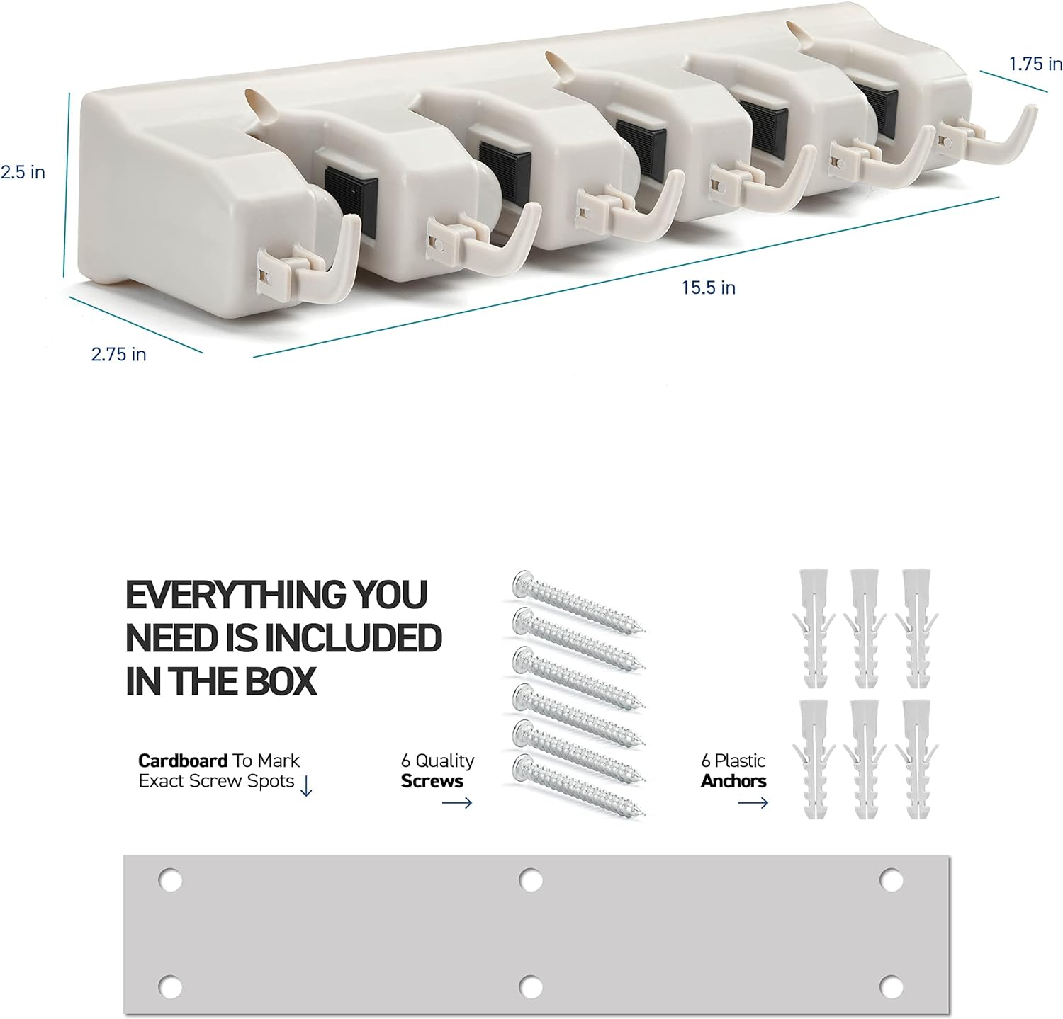 5 Slot & 6 Hook Wall Mounted Holder