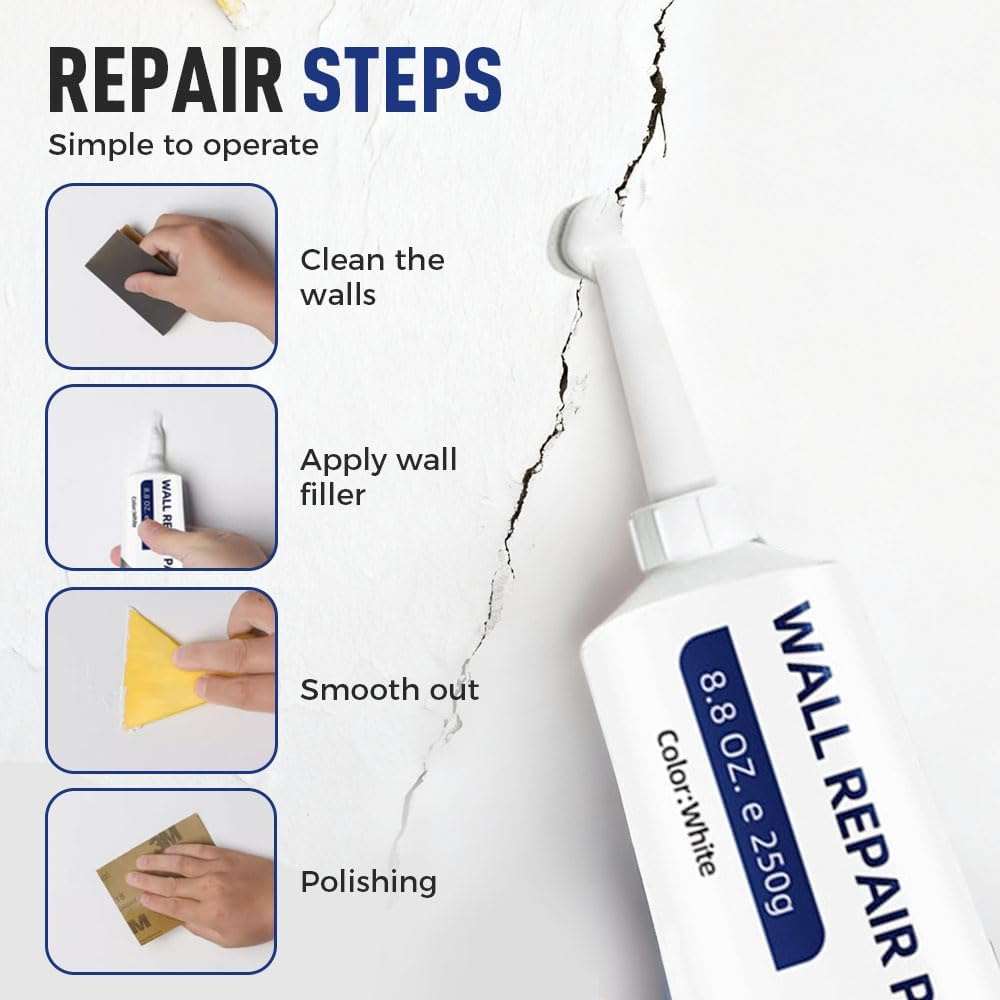 Waterproof Wall Repair Paste – Crack, Hole & Peeling Filler Kit