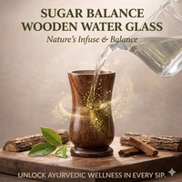 Ayurvedic Vijaysar Wooden Glass 🌿 – Natural Sugar Balance Tumble 🩺✨