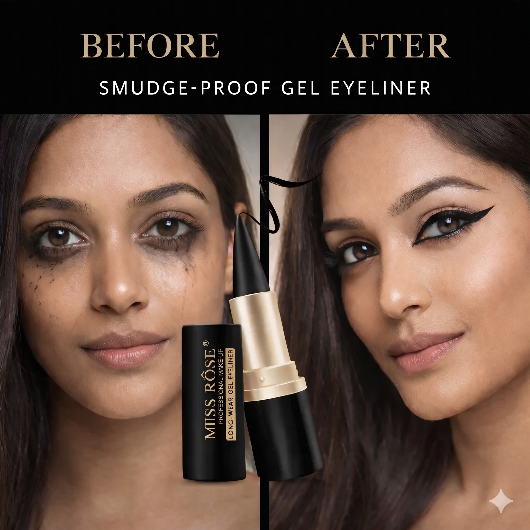 24H Smudge-Proof Black Gel Cream Eyeliner | Quick-Dry Formula
