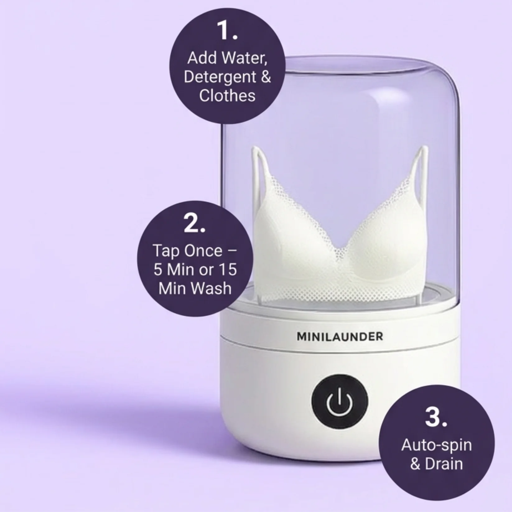 Mini Washing Machine (1L) – Compact, Powerful & Travel-Friendly!