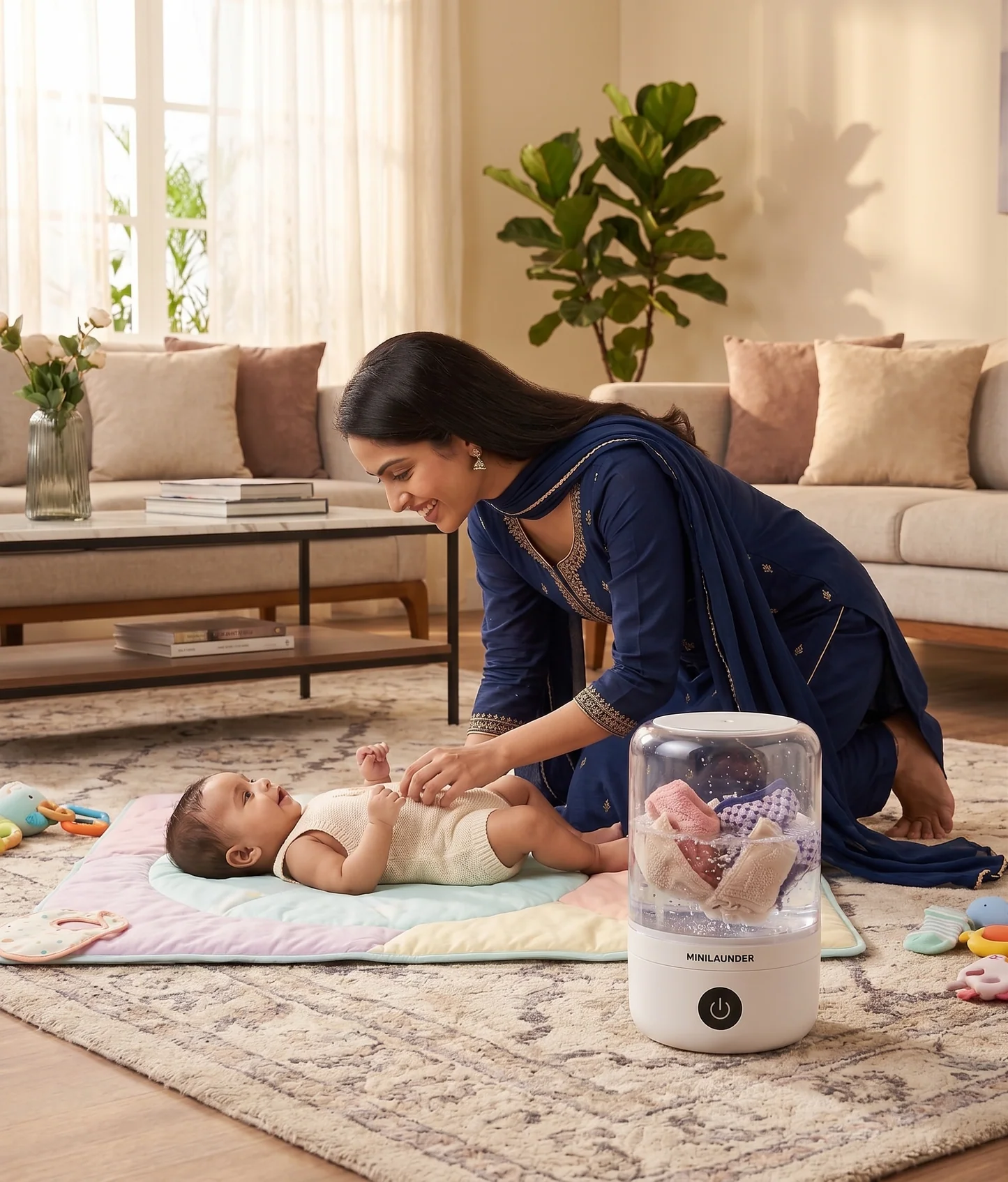 Mini Washing Machine (1L) – Compact, Powerful & Travel-Friendly!